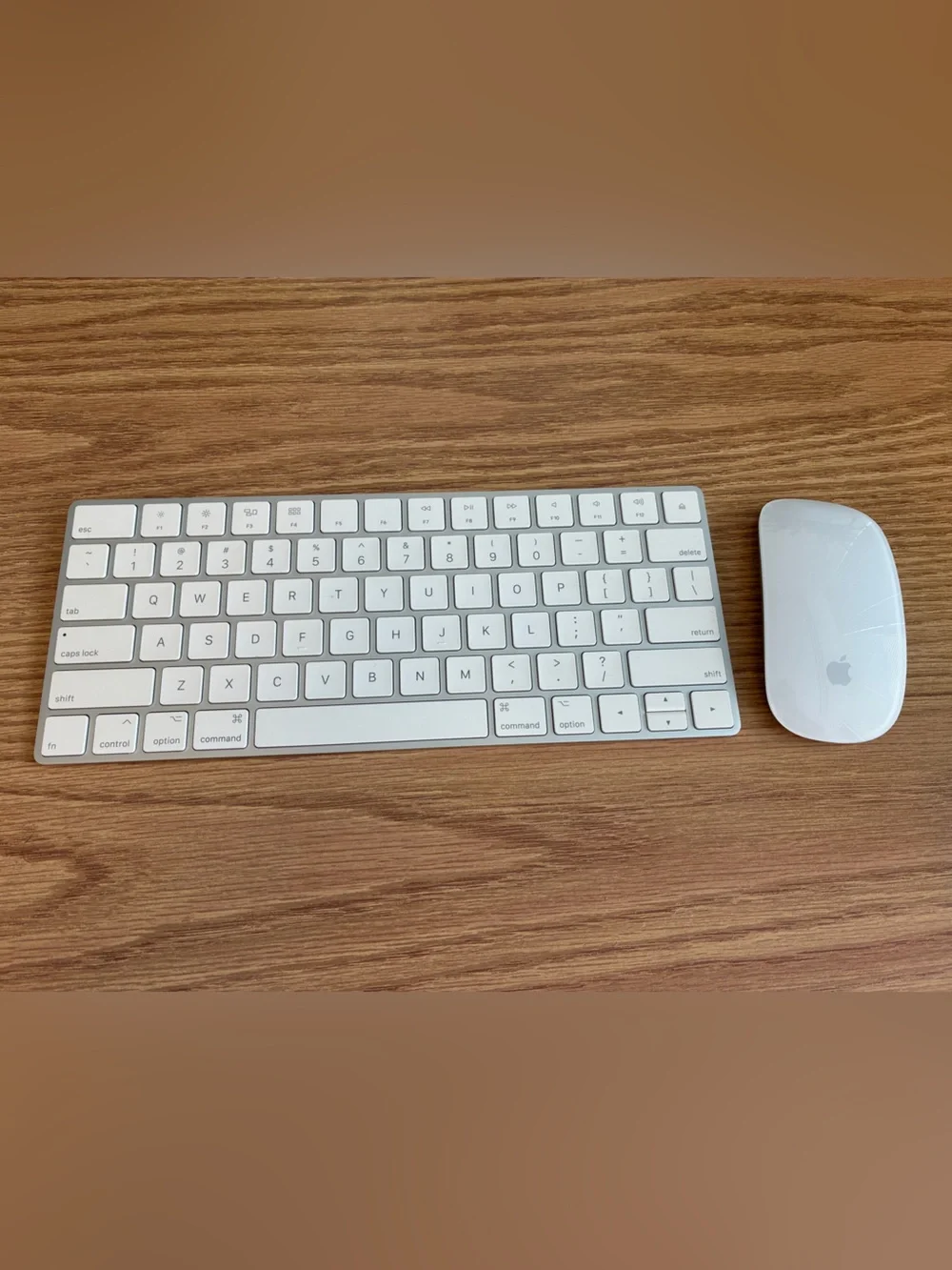 Apple Slim Wireless Keyboard and Magic Mouse — White and Silver